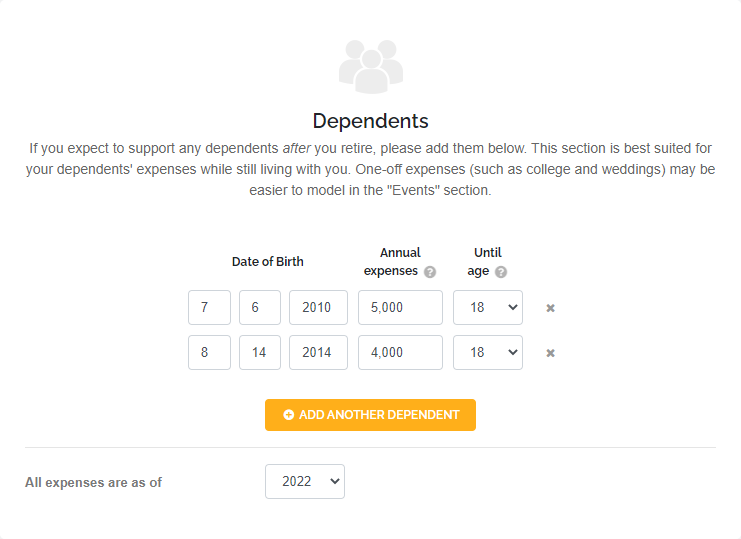 Retirement Calculator - Case Study - Dependents Retirement Calculator - Case Study - Dependents